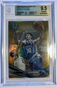 Kyle Filipowski 2022-23 Bowman's Best Univ. Gold Refrac. SP/50 BGS 9.5 MVP !! - Picture 1 of 2