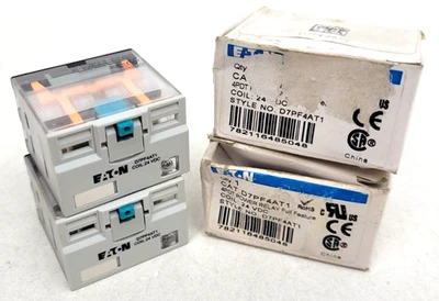 Lote de 2 - D7PF4AT1 Eaton Power Relay 24VDC - Opción al día siguiente - Nuevo Foto 1 de 4