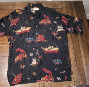Burma Bibas L Multicolor Rayon Button-Up Short Sleeve Casual Men's Shirt - Picture 1 of 15