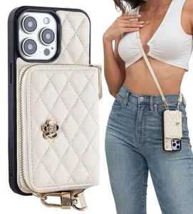 Crossbody Wallet Case for iPhone 15 Pro Women Cross Body Phone Case with Strap - Picture 1 of 6