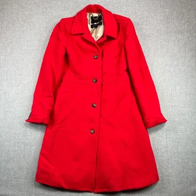 J.Crew Red Italian Double Cloth Wool Coat Womens Size 10 Thinsulate Classic Chic - Image 1 of 4