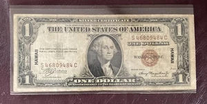 1935-A 1 dollar wwii hawaii silver certificate - S46809484C - Picture 1 of 2