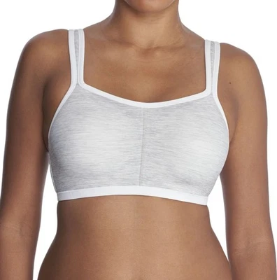 Sujetador deportivo convertible Natori Yogi 32DDD alto impacto cobertura completa gris/blanco Foto 1 de 4