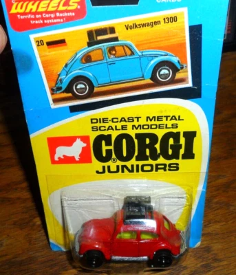 RARE Blister Pack Corgi Juniors Whizzwheels VOLKSWAGEN RED BUG BEETLE SEALED - Image 1 of 4