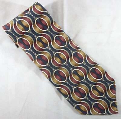 COCKTAIL COLLECTION Earth-Tones Ovals Silk Neck Tie 58" Long x 4" Wide (E806) Foto 1 de 3