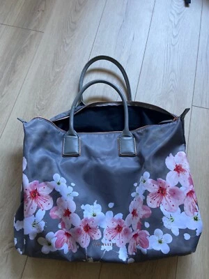 TED BAKER WOMEN HANDBAG TOTE OCEANA ORIENTAL BLOSSOM GRAY PINK (taken care of) - Image 1 of 2