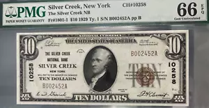 1929 Type 1 SILVER CREEK NEW YORK NB Fr#1801-1 PMG66 EPQ CH 10258 - Picture 1 of 5