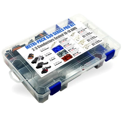 263PCS, (2,3 PIN) APTIV 46amp Metri-Pack 630 Series SEALED w/10-12-14-16 AWG Kit - Image 1 of 4