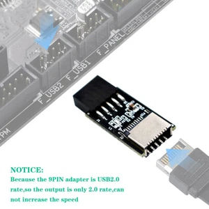 Adaptador macho de cabezal USB 3.1 con llave de enchufe de panel frontal tipo A a USB 2.0 9 pines nuevo - Imagen 1 de 6