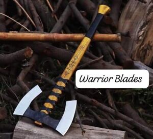 Custom handmade Double Head forged Viking Axe with Carbon Steel Blade