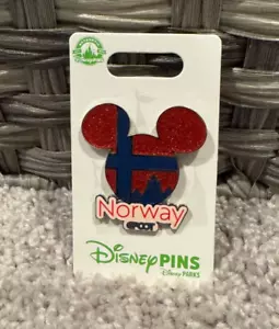 Disney Parks Epcot World Showcase Norvegia Topolino Orecchio Bandiera Spilla Nuova su Cartoncino - Foto 1 di 2