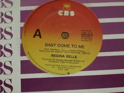 REGINA BELLE  *OZ  7" 45 ' BABY COME TO ME ' 1989 VGC+ - Image 1 of 2