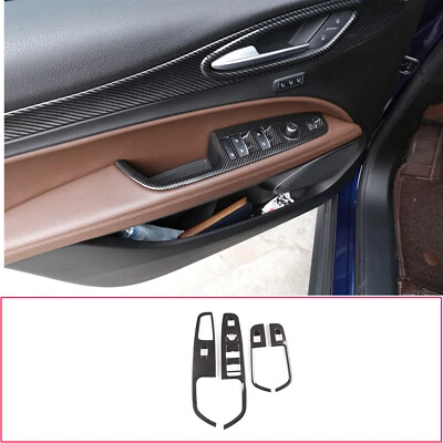 Carbon Fiber Style Window Lift Button Frame Cover For Alfa Romeo Stelvio 2017-21 - image 1 of 4