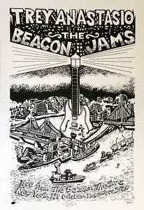 Póster impreso variante artística variante artística de Jim Pollock - Trey Anastasio The Beacon Jams línea Nueva York - Imagen 1 de 6