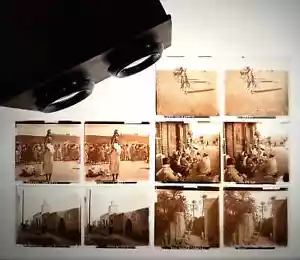5 très belles plaques de verre stéréo Afrique et visionneuse circa 1910 - Foto 1 di 13