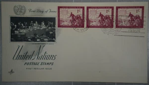 UN United Nations 1951 FDC, First Regular Issue 1c - Picture 1 of 2