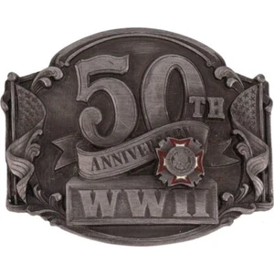 Vfw Veteran Foreign Wars Army Marine Navy Usaf Member Vintage Belt Buckle - Picture 1 of 5