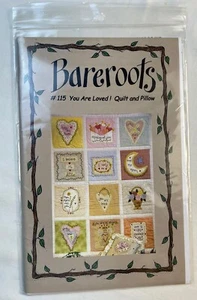 Bareroots #115 You Are Loved Quilt and Pillow Pattern Embroidery Quilt Design - Picture 1 of 2