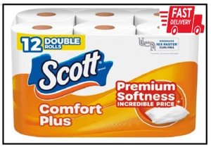 Comfortplus Toilet Paper, 12 Double Rolls, 231 Sheets per Roll, Septic-Safe, 1-P - Picture 1 of 2