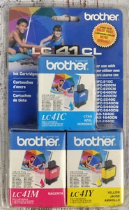 Genuine Brother LC 41 CL Ink Cartridges Includes Magenta Cyan Yellow NIB - Picture 1 of 2