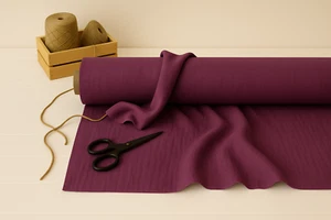 Plum Linen Blend Fabric by the Yard – Material for Sewing, Upholstery & Crafts - Picture 1 of 10