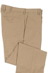 Enro $95 Comfort Waist & Stretch Wool Blend Mens Dress Pant, Flat Front Khaki 34 - Picture 1 of 1