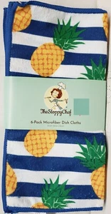 Set of 6 Same Microfiber Kitchen Dishcloths (12" x 12") PINEAPPLES, SC - Picture 1 of 7