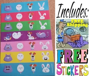 🆕sticker sheet The Secret Life of Pets 2 movie,bright color background✨bonus🎁 - Picture 1 of 7