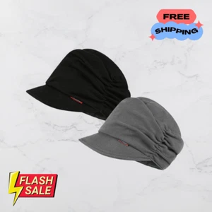 Cotton-Cancer Headwear for Women Patients Chemo two colors Black + Grey 2pc - Picture 1 of 12