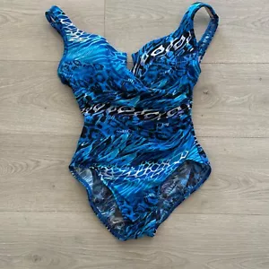 Miraclesuit It’s A Wrap Einteiler Bauchkontrolle Bügel Badeanzug Blau Gr. 12 - Bild 1 von 7
