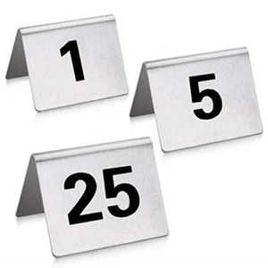 Table Numbers 1-25 Stainless Steel Metal Tent Style Table Number 2"X1.5" New - Picture 1 of 3