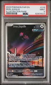 2023 POKEMON PAR EN-PARADOX RIFT 216 IRON JUGULIS ILLUSTRATION RARE PSA MINT 9 - Picture 1 of 4