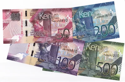 Mazuma *F2058 Kenya 2019 50,100,200 & 500 Shilingi 2019 Last 2 Number xxxx10 UNC - Image 1 of 2