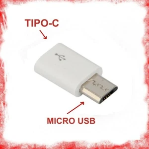ADATTATORE DA TYPE C TIPO 3.1 FEMMINA A MICRO USB MASCHIO CONVERTITORE X CAVI ec - Foto 1 di 1