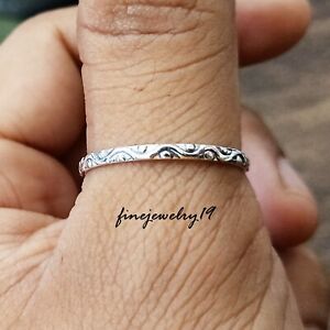 Solid 925 Sterling Silver Ring Handmade Band Ring Statement Wedding Jewelry AQ20