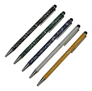2x Davii Stylus Pen Ballpoint Stylus Tablet Mobile Phone Metal Pen Flower - Picture 1 of 7