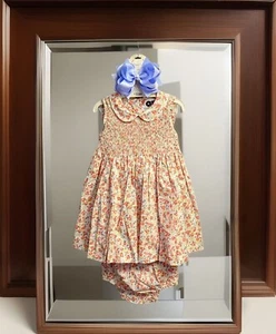 Girls NWT Question Everything Smocked Dress Set & Bloomers Free Bow 2-3 Yrs - Bild 1 von 12