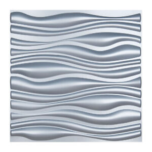 Art3d PVC Wave Board Textured 3D Wall Panels, 19.7" x 19.7",32 sqft (12 Pack)