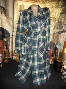 Small Robe 100% Wool Green Tartan Plaid B. Altman's Dept Store New, Old Stock - Picture 1 of 5