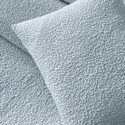 $903 MATOUK MALIBU PEBBLE QUEEN COVERLET BLANKET 3 EURO SHAM SET HAZY BLUE ITALY - Image 1 of 4