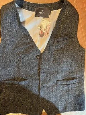 Hawkings McGill 灰色男式羊毛背心 M 中号全新 Urban Outfitters 英国时髦 — 第 1/4 张图片