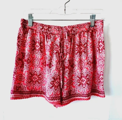 Pantalones Cortos Hollister Rosa Pull-on Dibujo Cuerda, Dobladillo Crochet, RN 75654, Talla M, Usados en Excelente Condición! Foto 1 de 4