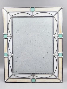 Vintage Stained Glass Photo Frame Malden International Design 5 x 7 Easel Frame - Picture 1 of 12