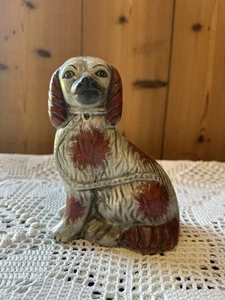 Staffordshire King Charles Spaniel Mantle Dog Figurine Russet 6.5" Vintage - Picture 1 of 6