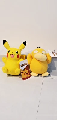 Juguetes de peluche con licencia oficial Nintendo Pokemon Psyduck y Pikachu 7-8" Foto 1 de 4