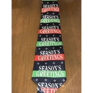 KEITH DANIELS Seasons Greetings Red Green Black DESIGNER NECKTIE - Picture 1 of 3