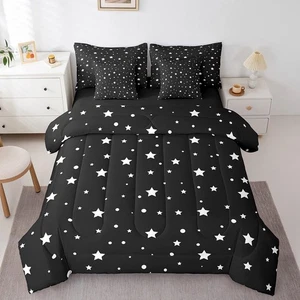Starry Sky 7 Piece Comforter Set Full Size Galaxy Stars Sheet Set Bed in A Ba... - Bild 1 von 7