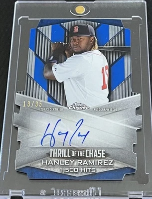 2015 Topps Chrome Hanley Ramirez Red Sox 13/35 Thrill Chase Auto Jersey # - Image 1 of 2