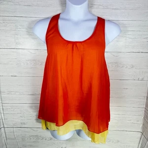 Vintage Umgee y2k Large orange Neckholder Tank Babydoll Bluse Fee kokett romantisch - Bild 1 von 7