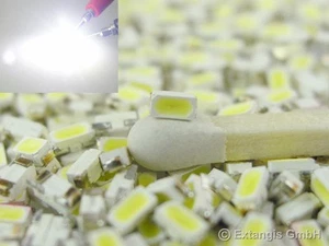 1.000 x LED Mini PLCC2 Modell E PUR WEISS MIX verzinnt 2,8x1,4x1,1 mm white wit - Bild 1 von 1